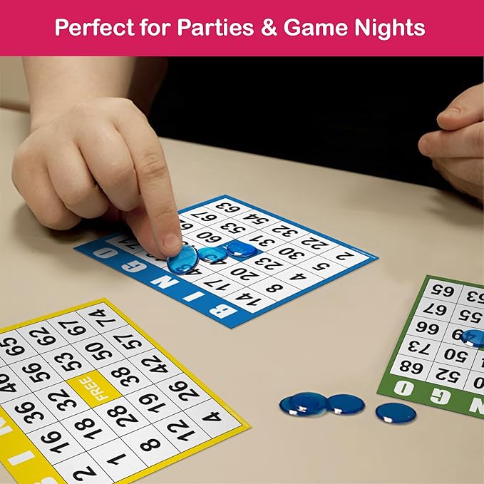 Cardiva Bingo Cards, 500 Unique Bingo Sheets (5 Colors, 4x4) – Disposable or Reusable Paper Bingo Cards for Large Groups, Parties, Classrooms, Events & Senior Game Nights – Tear-Off Pad-Bound Design