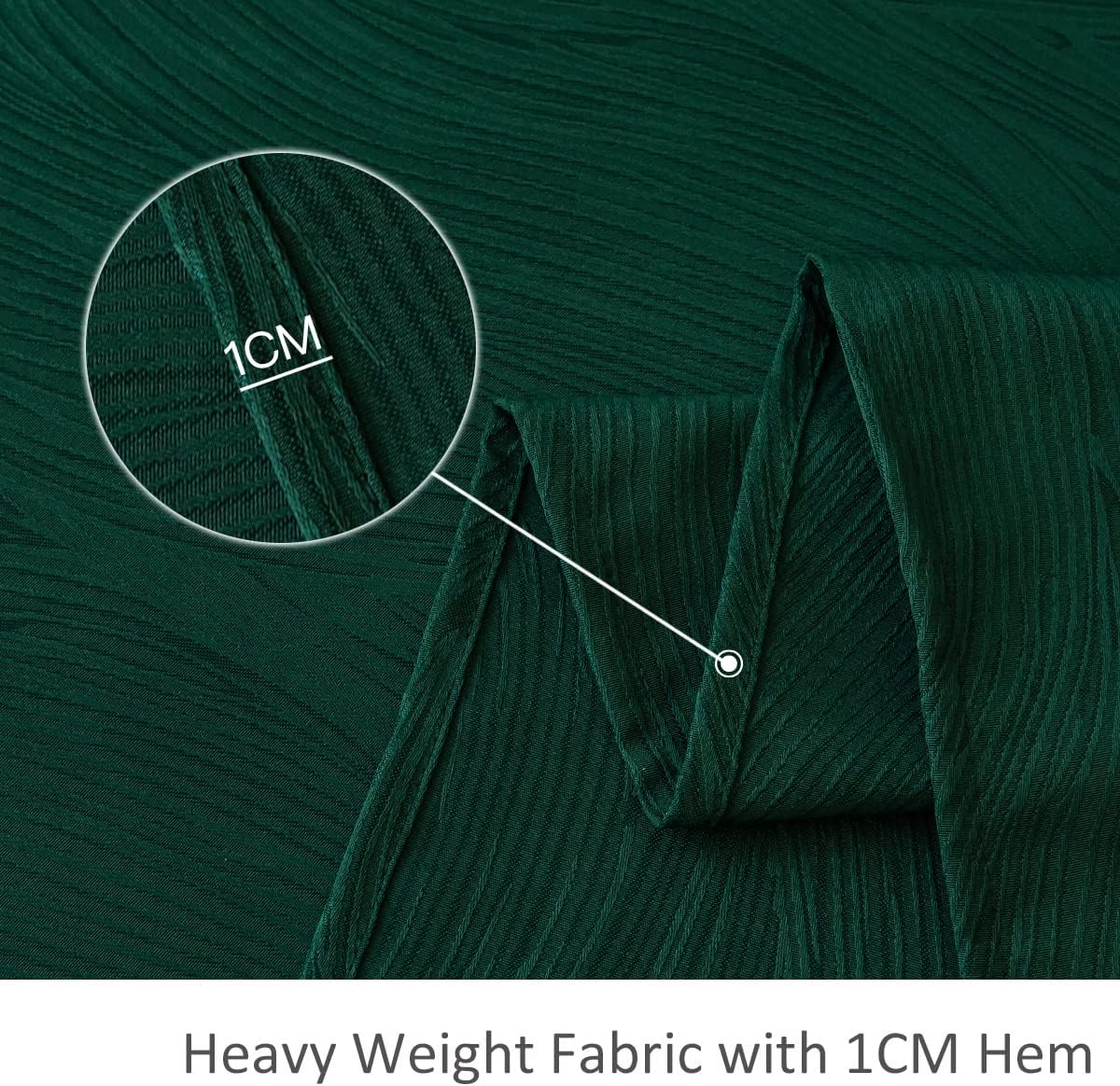 maxmill Jacquard Table Cloth Swirl Pattern Spillproof Wrinkle Resistant Water Proof Heavy Weight Soft Tablecloth for Kitchen Dinning Tabletop, Christmas Parties, Rectangle 60 x 140 Inch, Hunter Green