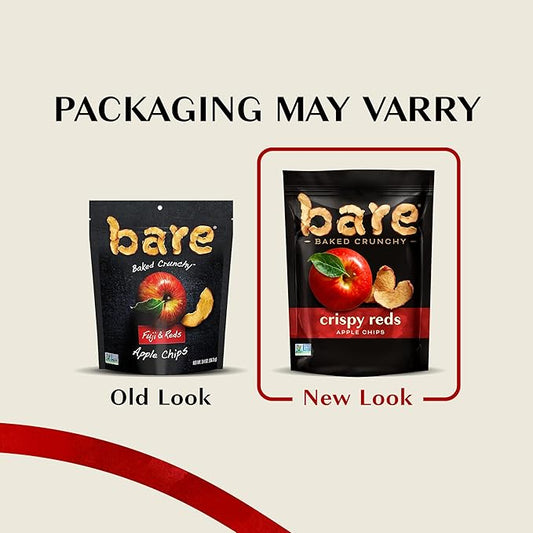 Bare Baked Crunchy, Apples Fuji & Reds, 3.4 Ounce (Pack of 6)