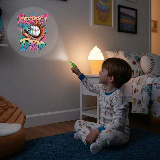 Tuanse 36 Pcs Ice Cream Drip Baseball Finger Lights Gifts Bulk for Kids Glow in the Dark Finger Lights Baseball Ice Cream Theme Birthday Party Decorations Supplies