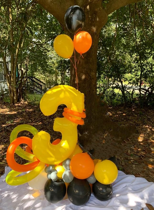 Numbers Balloon 3, 40 Inch Large Yellow Balloon for Three Year Old Birthday Decor, 3 13 30 31 Birthday Party Decorations for Wedding Supplies
