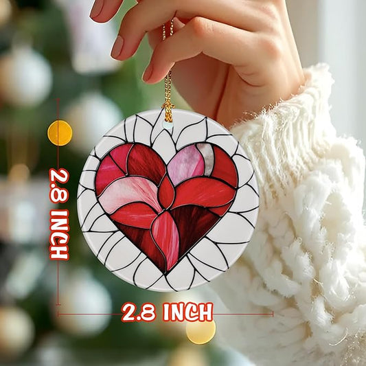 Heart Ornament, Christmas Ornament – Christmas Tree Decor, Holiday Decoration, Stocking Stuffer, Festive Gift Idea, Perfect Love Gift for Couple, Girlfriend, Friends, and Family
