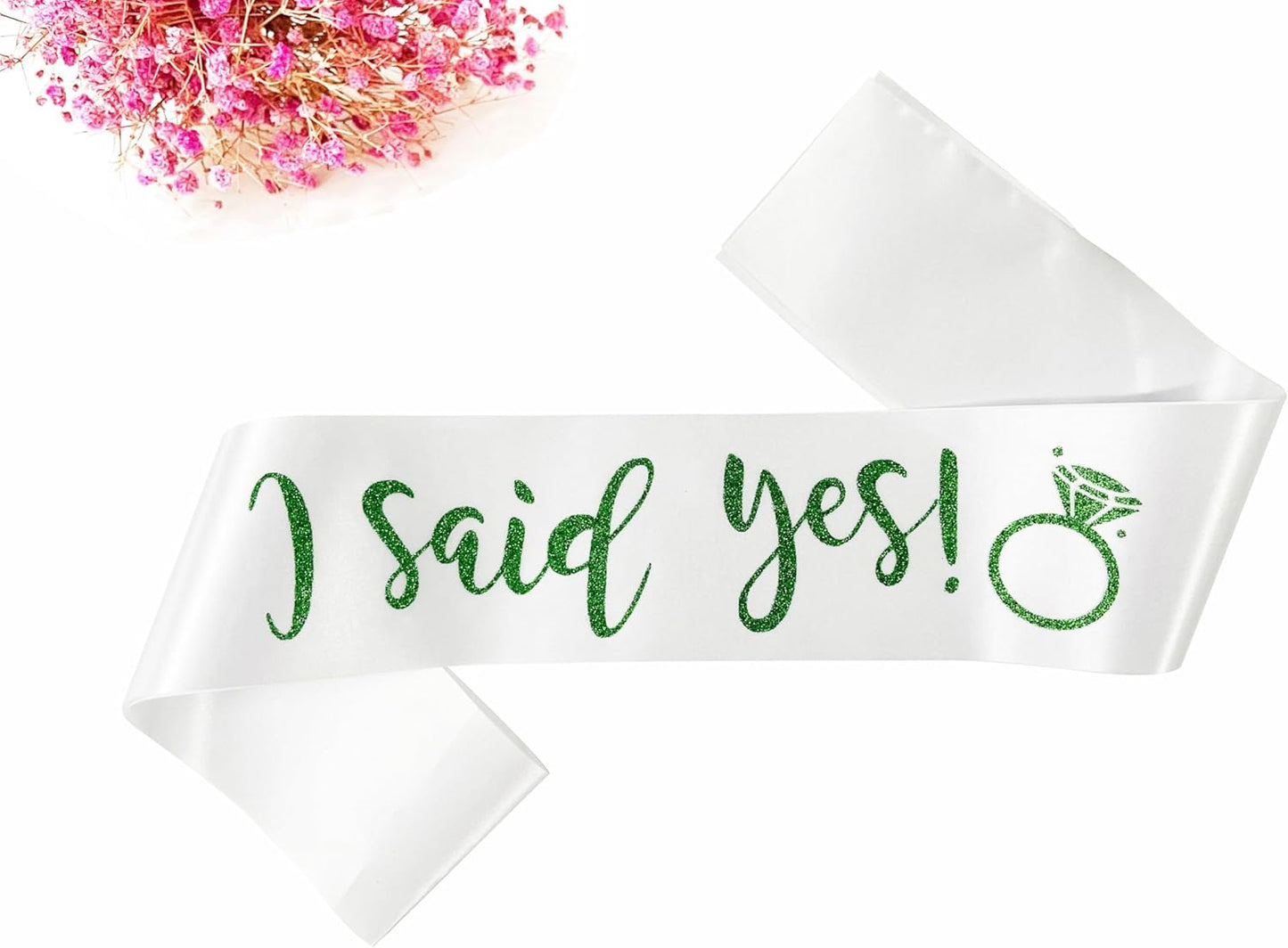 I Said Yes Sash,Future Mrs Sash Engagement Party SashBachelorette Party Sashes, Bridal Shower Sash for Bride to Be,Green