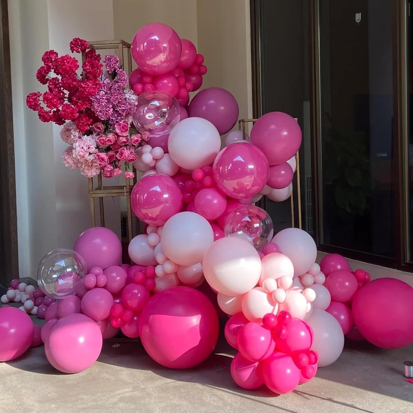 Hot Pink Balloons, 66pack 12inch Dark Pink Latex Party Balloons for Wedding, Birthday, Graduation, Bridal Shower, Baby Shower, Gender Reveal, Anniversary, Anniversary Party Decorations