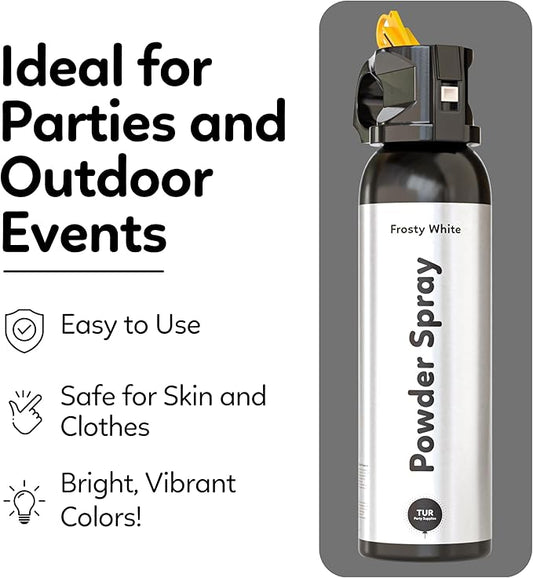 White Smoke Bomb Powder Cannon Gender Reveal Fire Extinguisher Biodegradable| Launches 25ft | 10 Second Spray | Holi Color Decorations for Photoshoots, Festivals, Celebrations | TUR Party Supplies