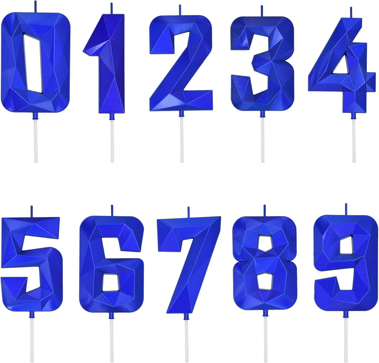 DERVENTA Large Birthday Candle Number 3D Blue 3.7 inch Party Celebration Anniversary Decoration Cake Topper 1 Piece (Number 18 Blue)