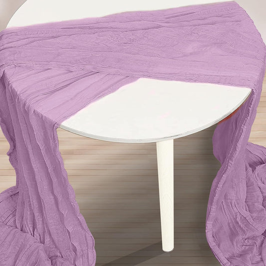 6 Pack Lilac Cheesecloth Table Runner 35x120 Inch 10Ft Rustic Gauze Cheese Cloth Table Runner Sheer Cheesecloth Table Runners for Wedding Party Bridal Shower Decoration