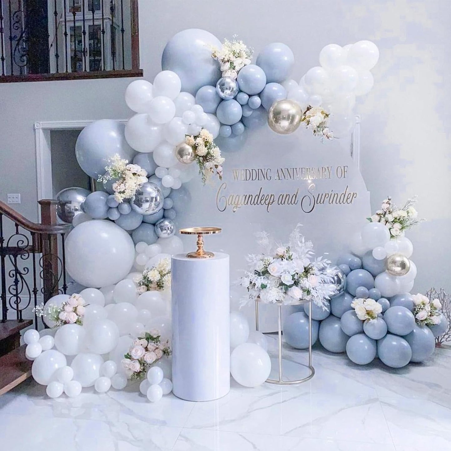 PartyWoo Dusty Blue Balloons 4 pcs 36 Inch Extra Large Big Jumbo Giant Light Boho Blue Balloons for Graduation Wedding Baby Shower Gender Reveal Graduation Birthday Party Decorations Blue-F51
