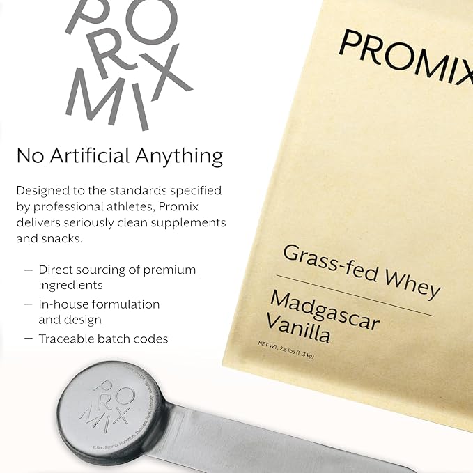 ProMix Nutrition Whey Protein Powder, Vanilla - Grass-Fed & 100% All Natural - Post Workout Fitness & Nutrition Shakes, Smoothies, Baking & Cooking Recipes - 2.5 Pound (Pack of 2)