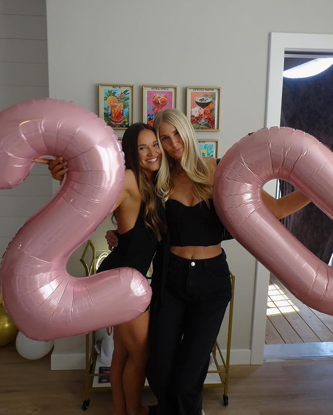 Pearlescent Pink 6 Balloon, Number Balloons 40 Inch, 6th Balloons for Birthday Decorations, Pastel Pink Party Supplies 6 Birthday Balloon, Number 6 Balloon