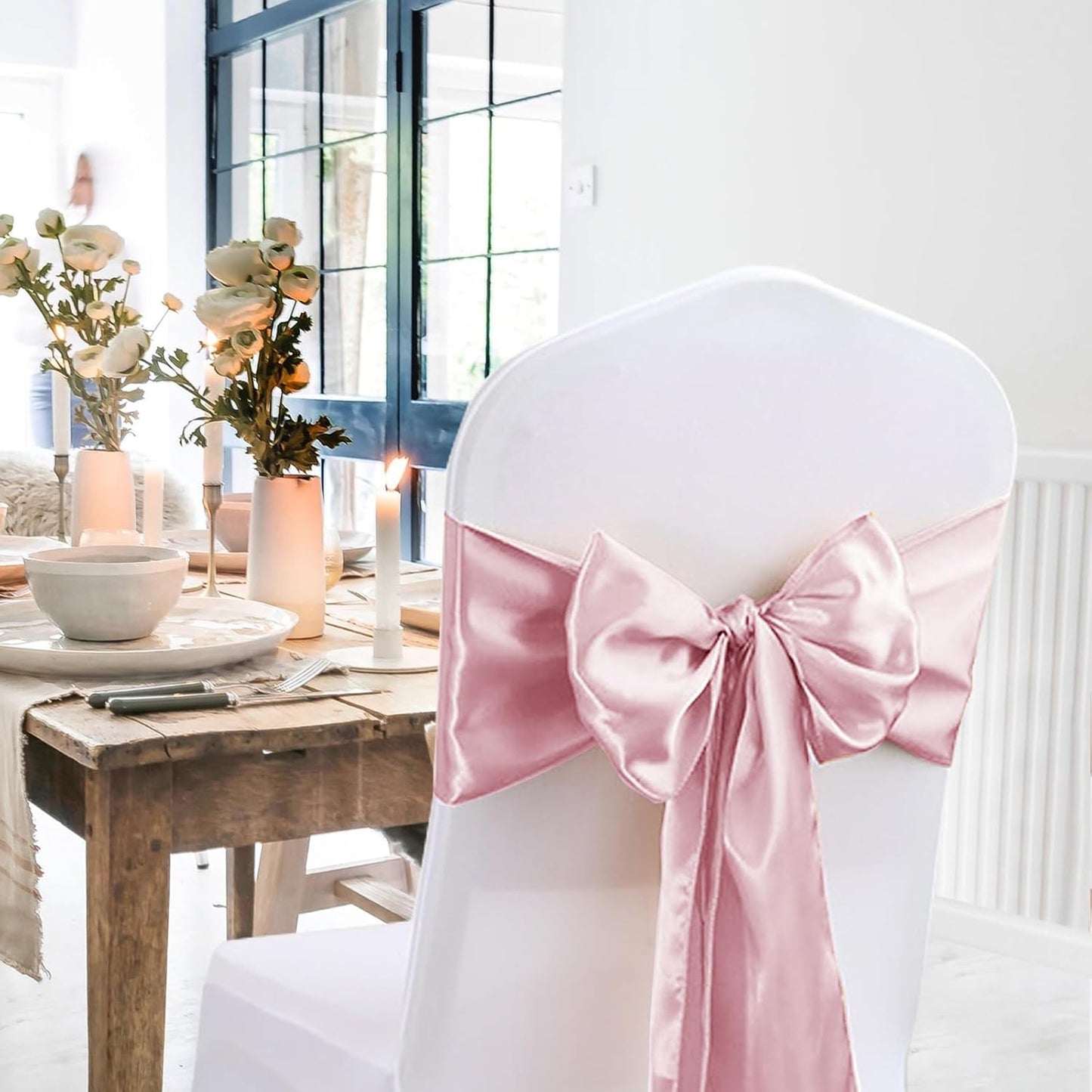 10 Pack Satin Table Runner 12 X 108 Inch Silk Table Runner for Party,Wedding, Birthday, Banquets,Decoration(Rose Gold)