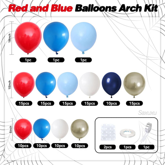 Red and Blue Balloon Arch Kit, Red White Blue Balloon Garland Kit, Sand Gold Balloons Navy White Balloons For Independence Day Baseball Theme Baby Shower Birthday Party Decorations