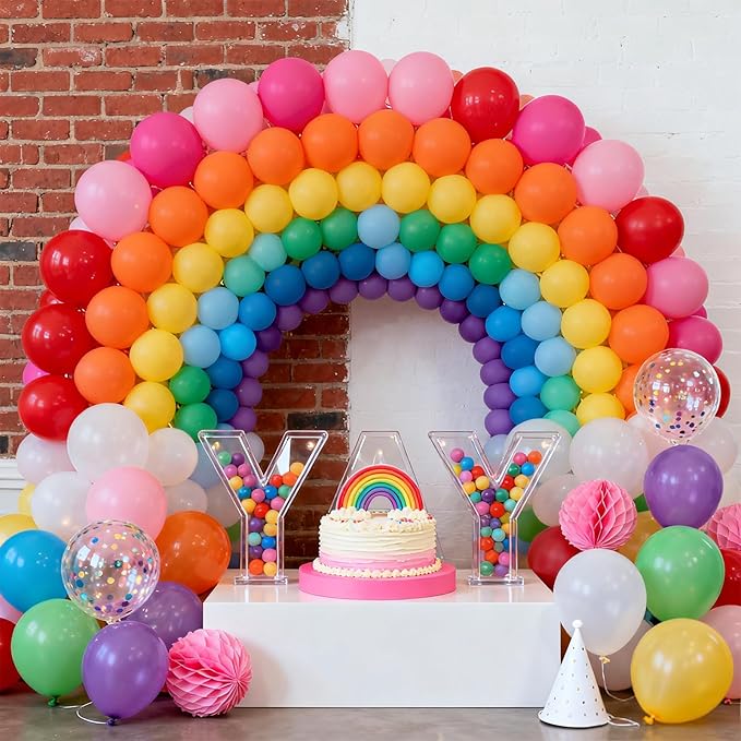 Patimate Balloons Assorted Colors 150 Pack 5 Inch Colorful Rainbow Round Bright Latex Balloons for Birthday Bridal Shower Baby Shower Anniversary Wedding Party Decorations Arch Garland