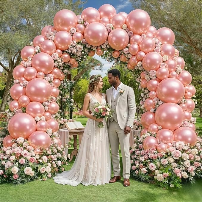 Pink Balloon Garland Double Stuffed Dusty Rose Blush Pink Balloons Different Sizes 18/12/5in Pearl Balloon Arch Kit for Birthday Wedding Bridal Baby Shower Mother's Day Party Decor