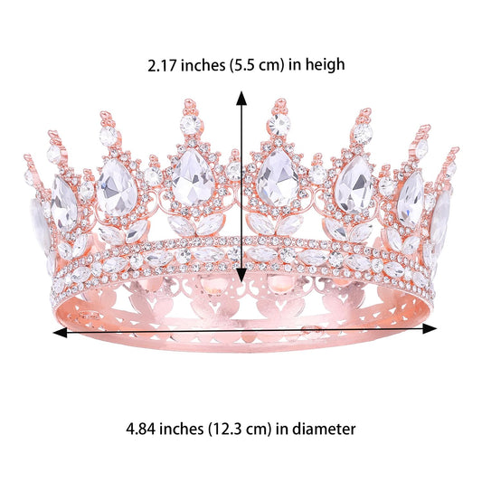 Queen Crown for Women Crystal Tiara for Girl Rhinestone Wedding Headband for Bride Hair Accessories for Costume Birthday Party Prom Gifts
