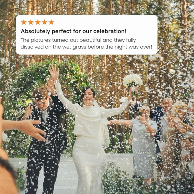 White Rice Paper Wedding Confetti for Flower Girl Basket, Confetti Cannon Filler - Biodegradable & Water Soluble Party Decor, Wedding Sparklers for Send Off Alternative, 150g 20000 Pcs