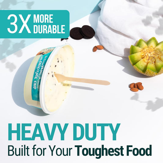 Disposable Wooden Spoons For Eating - 300pcs - Heavy Duty & Plastic Free - Our Guilt-Free FSC Certified Wood Protects Forests - A Great Alternative to Bamboo Spoons Disposable.