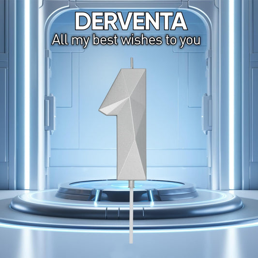 DERVENTA Birthday Candle Big Number 3D Silver 3.7 inch Party Celebration Anniversary Decoration Cake Topper 1 Piece (Number 14 Silver)