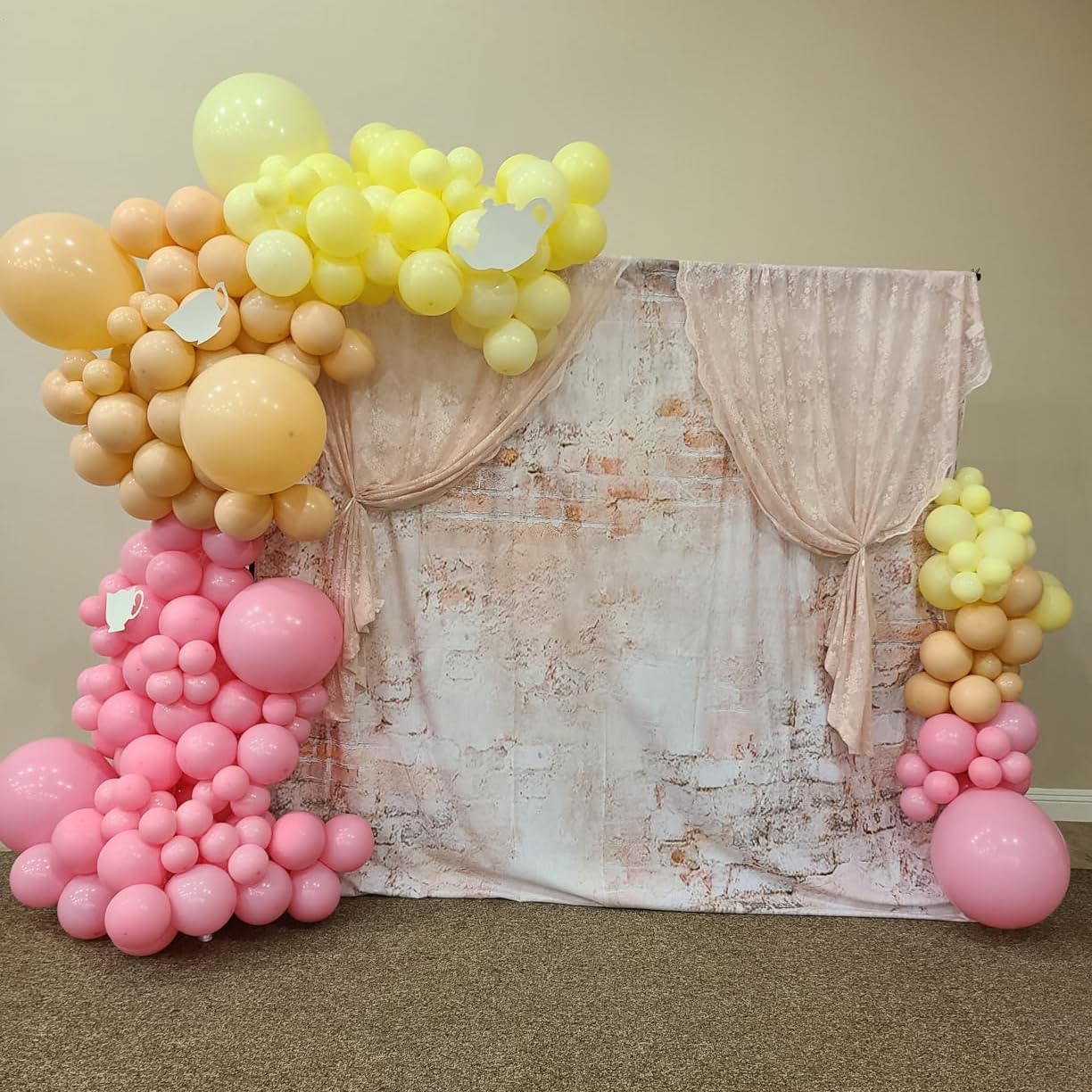 Pastel Pink Balloons - 5 inch 120pcs Latex - Small Round Light Pink Balloon with 2 Ribbons, Mini Helium Baby Pink Balloons for Birthday Party, Wedding, Anniversary, Baby Shower Decorations