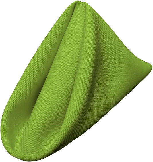 LA Linen 4-Pack Poly Blend Napkins - Soft, Washable, Stain & Wrinkle Resistant - Dinner & Party Napkins - 18x18 - Lime