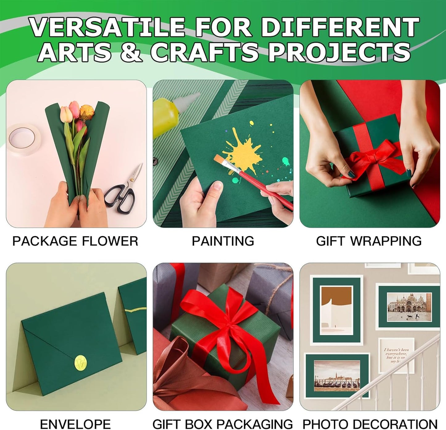 Vanhench 17.5"×963" (80 1/4FT) Parrot Green Wrapping Paper Roll for Christmas, Wedding, Birthday, Fathers Day, Wrapping Paper for Men, Bouquet Flower Crafts Poster, Green Bulletin Board Paper Roll