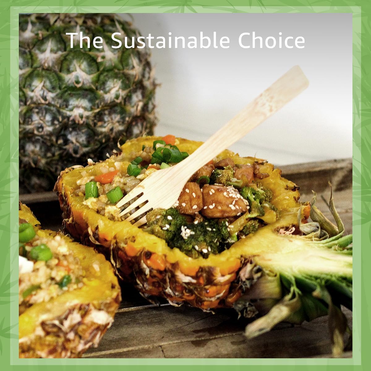 Ibambo 100% Bamboo Forks Set - Compostable Utensils Bulk (3000 Eco Friendly Forks) | Bamboo Cutlery Disposable or Reusable | Compostable FSC Certified Flatware for Weddings, Camping, Parties