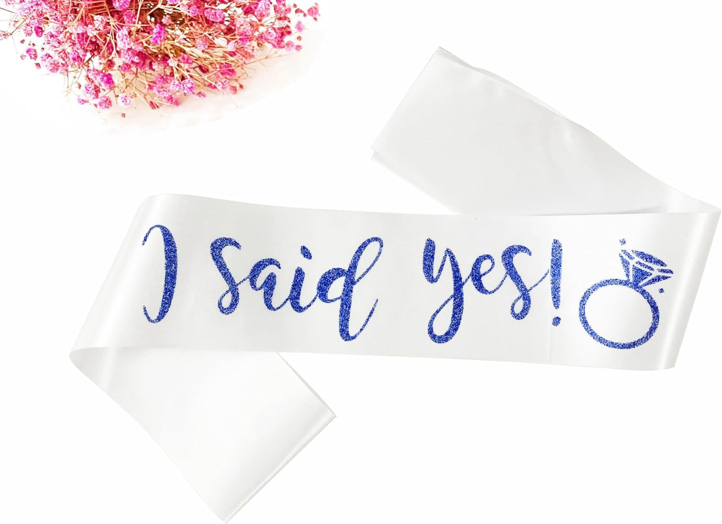 I Said Yes Sash,Future Mrs Sash Engagement Party SashBachelorette Party Sashes, Bridal Shower Sash for Bride to Be,Blue