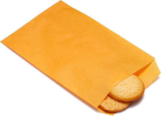 Quotidian Gold Flat Medium Greaseproof Paper Bags 4" x 6" (10 x 15.2cm) Pack of 100 - Cards Notes Coin Stamps Seeds