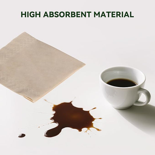 MORGIANA 300-Pack 100% Bamboo Compostable Napkins - Eco-Friendly Disposable Hand Towels for Parties, Restaurants, and Christmas Dinner(6.5 x 6.5Inch)