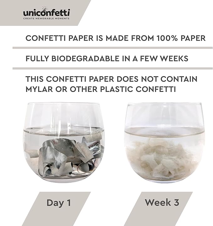 Silver Confetti Paper - BULK 2.2lbs | 1kg, Biodegradable Tissue Paper, Rainbow Light Weight, Non-Staining Paper, for Events, Crafts, Decorations