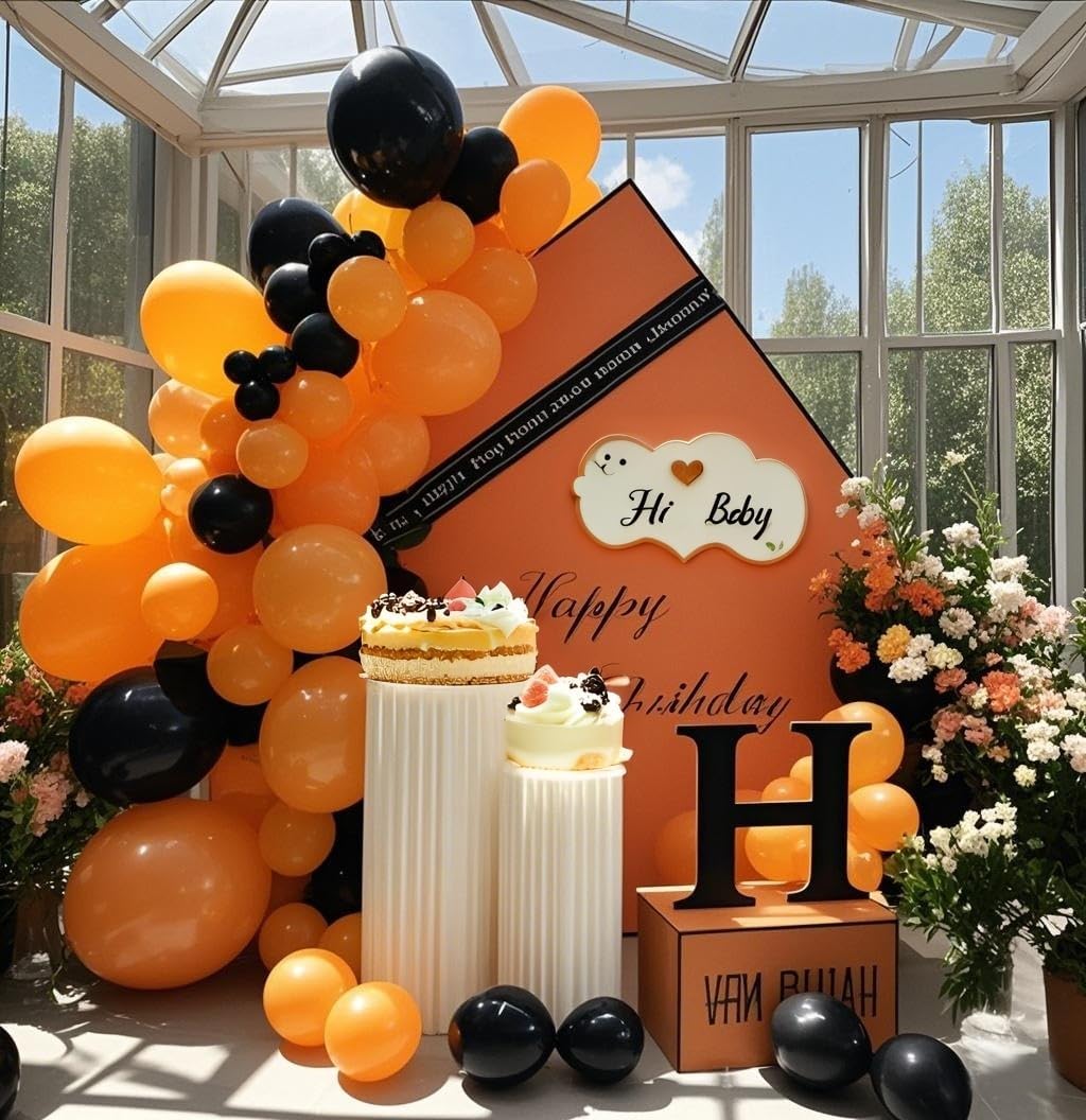 Orange Balloons 145pcs Different Sizes 18 12 10 5 Inch Arch Kit Garland for Thanksgiving Halloween Baby Shower Birthday Party Decorations