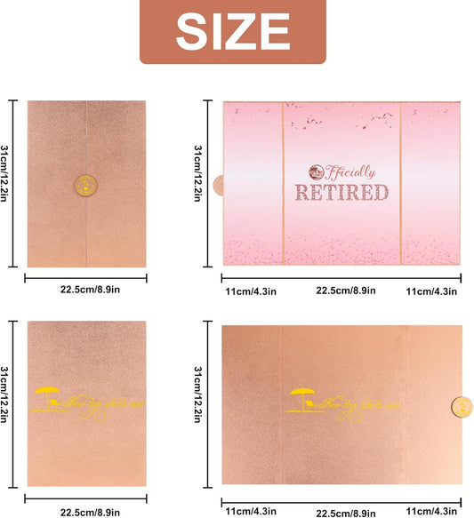 Rose Gold Retirement Party Decorations Large Retirement Card Signing Guest Book Creative Card for Men Women