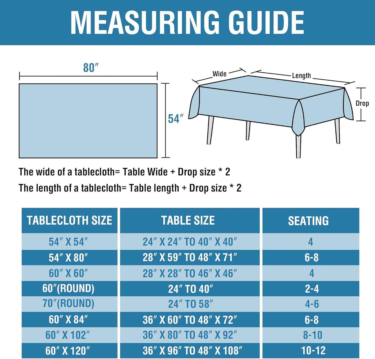 H.VERSAILTEX Linen Textured Tablecloth 54 x 80 Waterproof Decorative Table Cloth Spill-Proof Linen Look Cover for Party Table Extra Soft and Thick Fabric Wrinkle Free, Heather Stone Blue