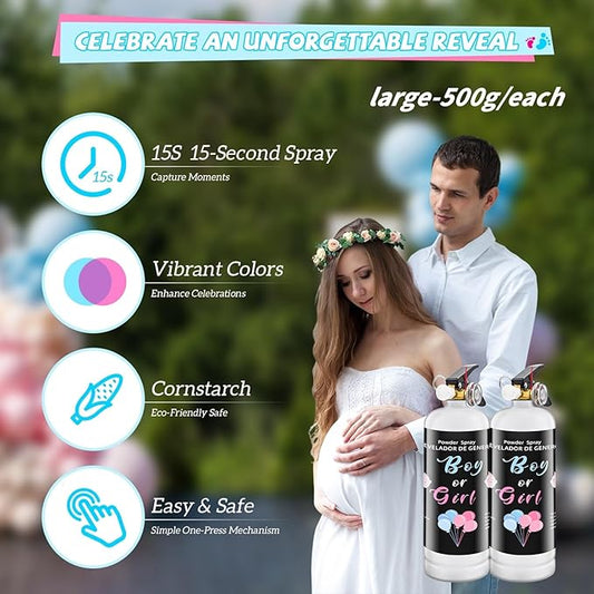 Gender Reveal Fire Extinguisher Smoke Powder for Gender Reveal Party Ideas 2 Pink Large Gender Reveal Smoke Powder with Tissue Safe Powder Boy Girl Fire Extinguisher Baby Gender Reveal