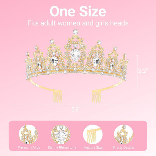 Birthday Tiara and Crown with Sash, Birthday Tiara for Women Party