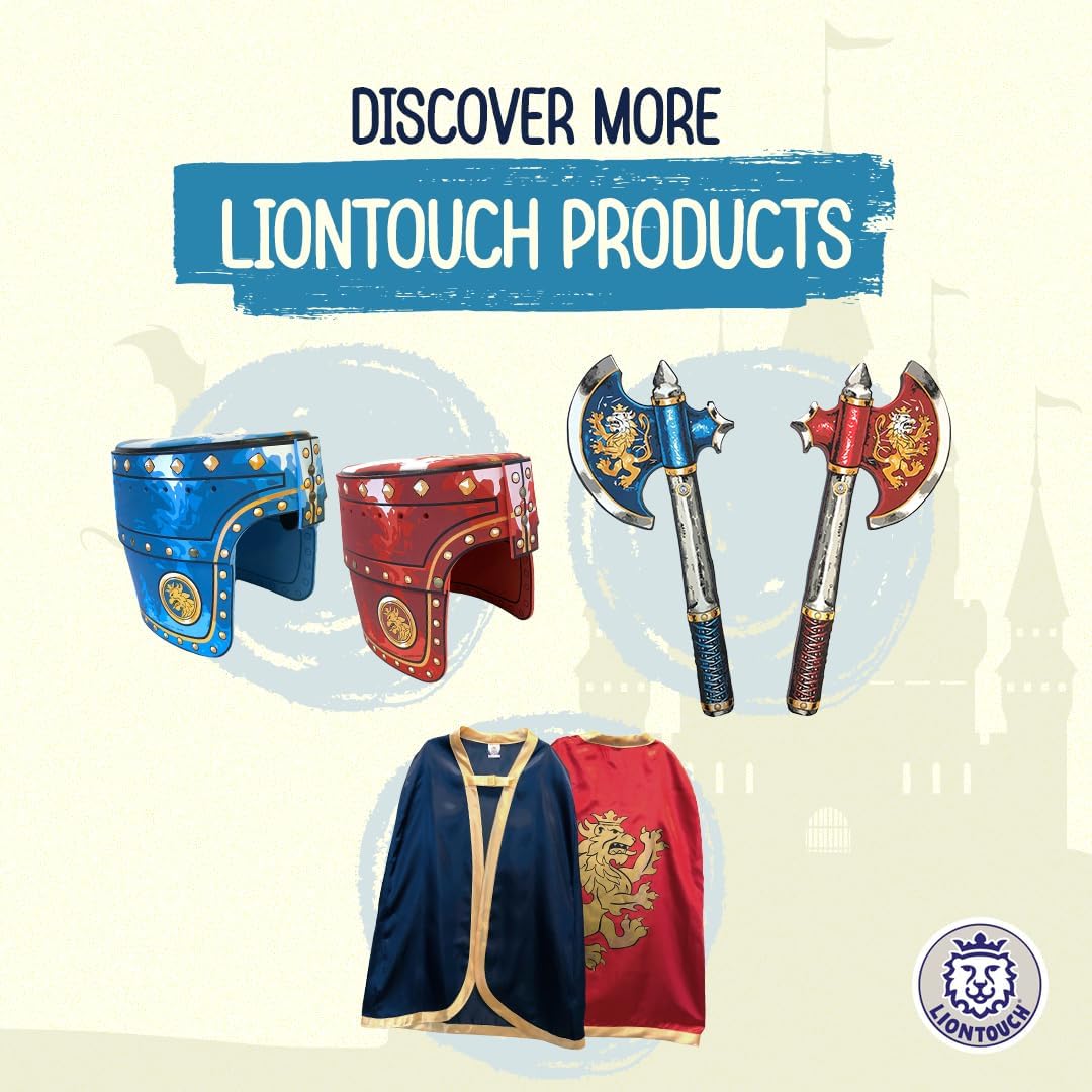 Liontouch - Noble Knight Foam Swords & Shields For Two Kids, Blue/Red – Age 3-8 years | Durable & Safe Foam Medieval Toy Set | Weapons & Battle Accessories For Pretend Play, Dress Up & Knight Costumes