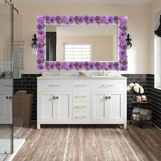 Dinning Table Centerpieces Purple Roses Artificial Flower Arch Panels Silk Floral Swag Flower Rows for Wedding Party Home Dining Table Arrangements