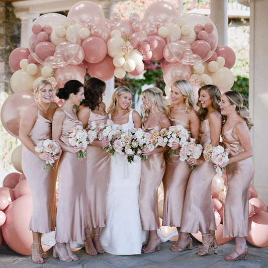 Dusty Pink Balloon Arch Kit,Double Stuffed Pearl White Balloon Garland Kit for Wedding Birthday Baby Shower Gender Reveal Bridal Engagements Decorations