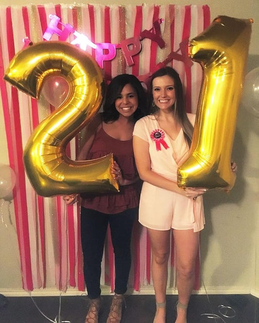 40 Inch 25 Balloon Numbers, Happy 25th Birthday Decorations for Women, Gold Foil Large Ballon for 2 5 25 52 Birthday Party Wedding Anniversary Supplies