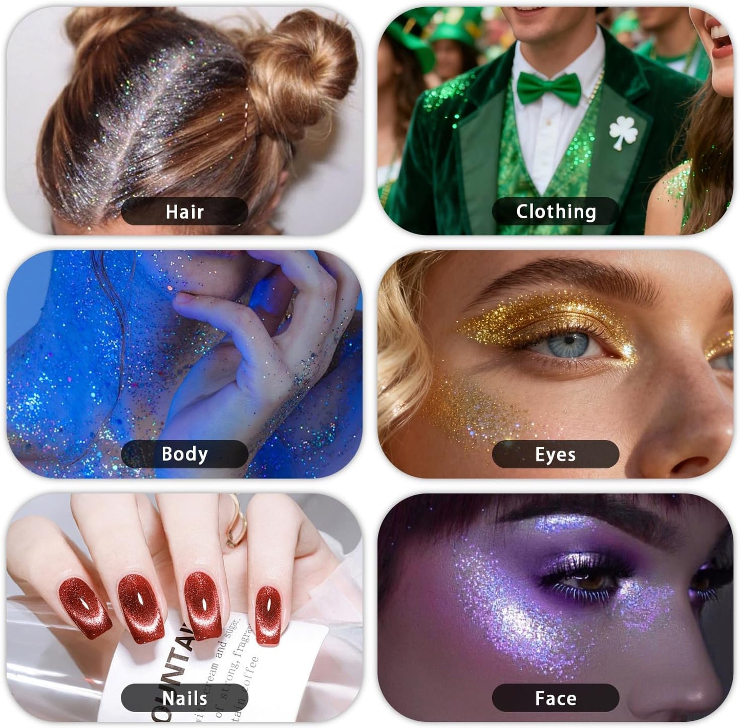 Hair and Body Glitter Spray, Holographic Glitter Highlighter Powder for Rumi Costume Cosplay Makeup, Face Body Clothes Shiny Glitter, Loose Shimmer Hairspray Festival Rave Prom Accessories (Purple)