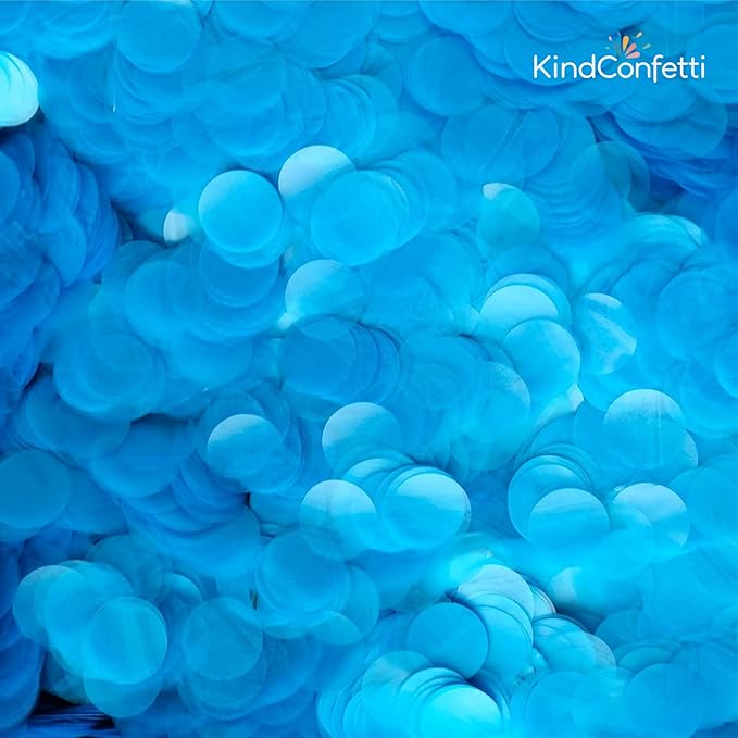 Blue Confetti for Baby Shower Gender Reveal Decorations, Biodegradable & Water Soluble Rice Paper Confetti for Baby Boy, Tissue Paper Alternative, Balloons and Cannon Filler, 150 Grams 20000 Pcs