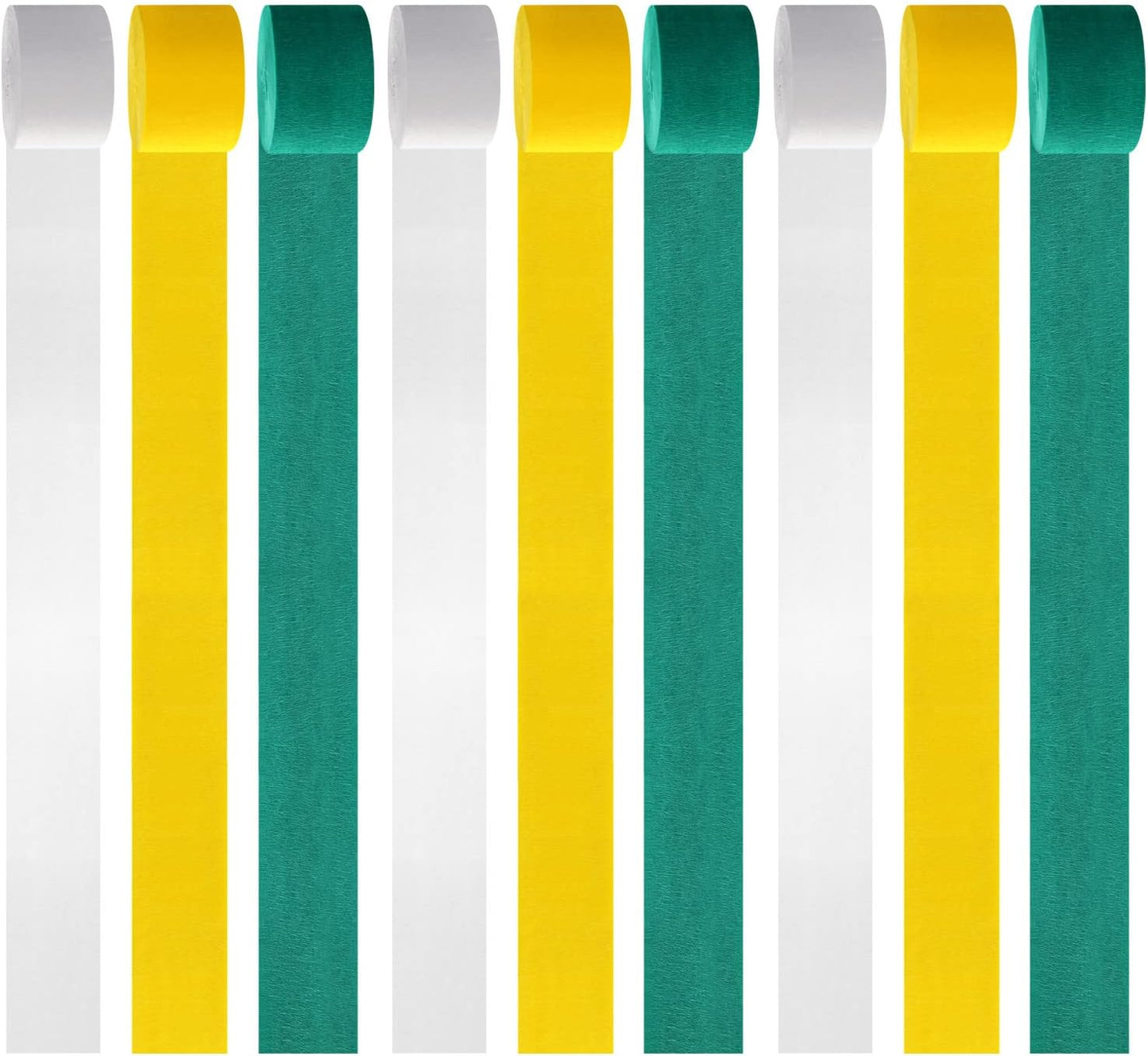 Green-White Yellow Party-Decorations Crepe-Paper Streamers - 9 Rolls Birthday Paper Garland Streamer Neutral Baby Shower Sping Summer Garden Tea Party Decor Panduola