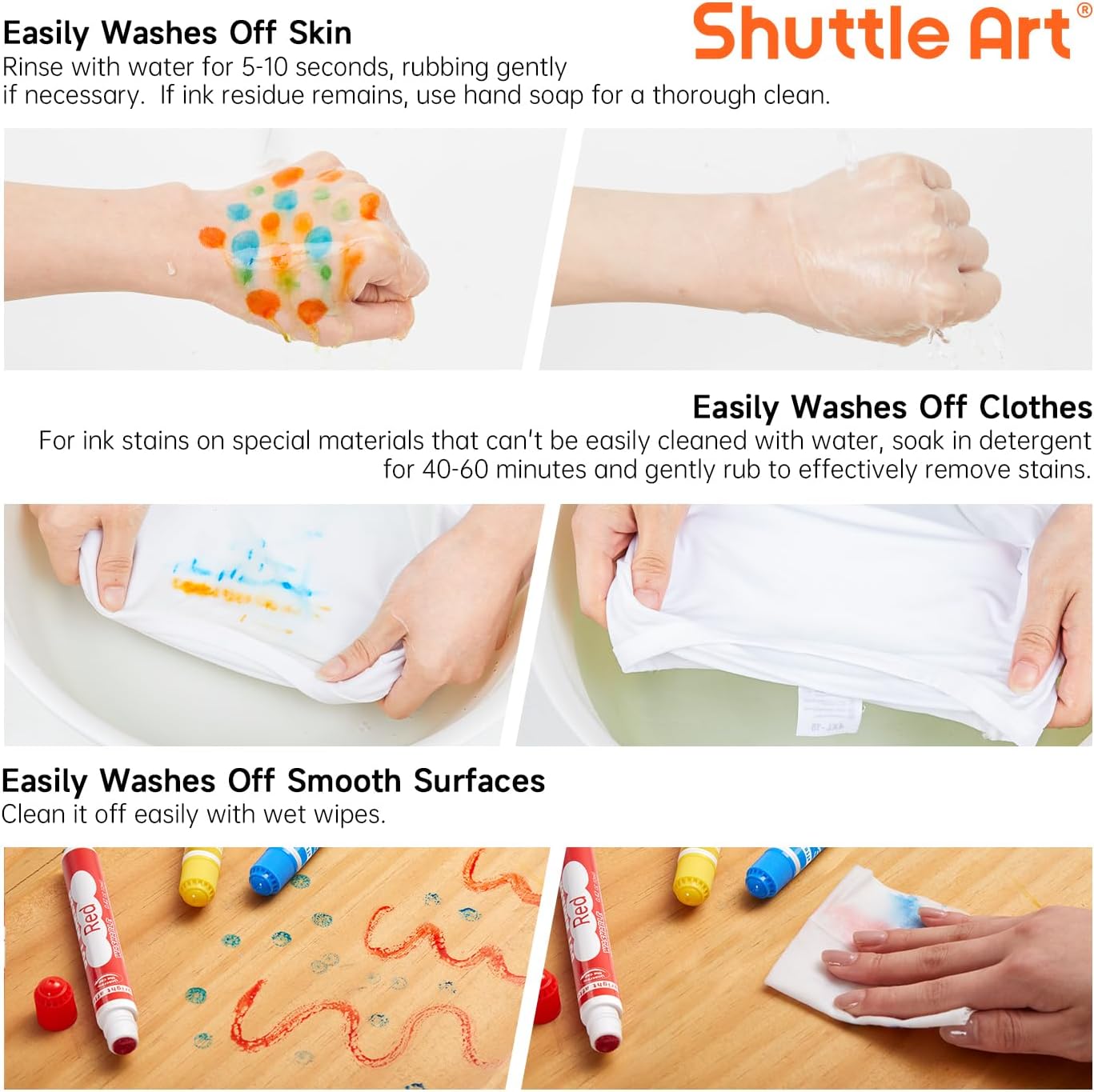 Shuttle Art Dot Markers, 10 Colors Washable Markers for Toddlers,Bingo Daubers Supplies Kids Preschool Children, Non Toxic Water-Based