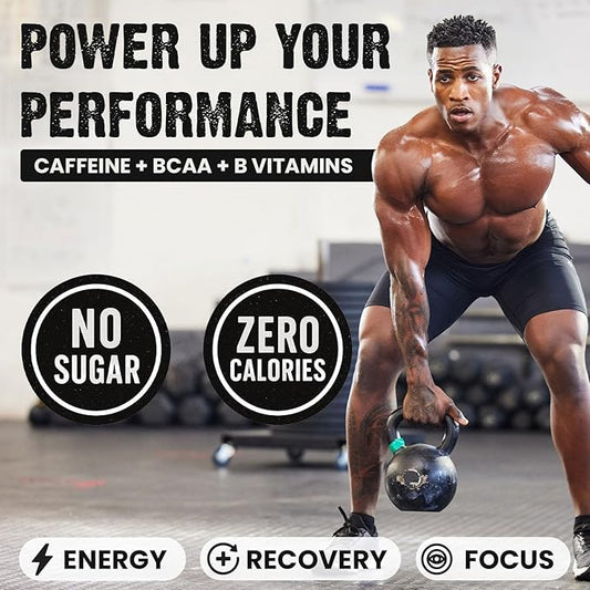 CardoMax - Energy Drink Packets - Liquid Preworkout for Men & Women Caffeine Packets with BCAA, Vitamin B12, Vitamin B6 & B3 - Sugar-Free, Zero Calorie, Vegan & Keto - 15 Stick Packs - Black Cherry