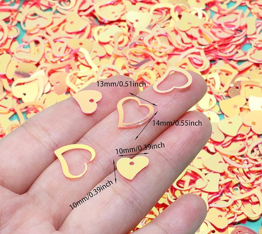 ONLYKXY 1200Pcs Love Heart Shaped Confetti, Table Wedding Decoration, Glitter Confetti for Wedding Party (Glitter Red)