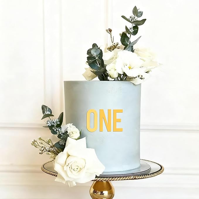 27PCS Custom Name Acrylic Letters Cake Toppers, DIY Personalized Cake Decoration For Birthday Wedding Anniversary Baby Shower Party Supplies(Gold)