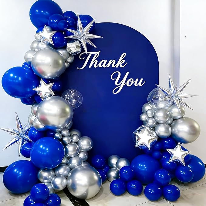 99Pcs Royal Blue Balloon Garland Arch Kit - 18/12/10/5 Inch Navy Blue Party Latex Balloons for Birthdays, Weddings, 2026 Graduations & Baby Showers