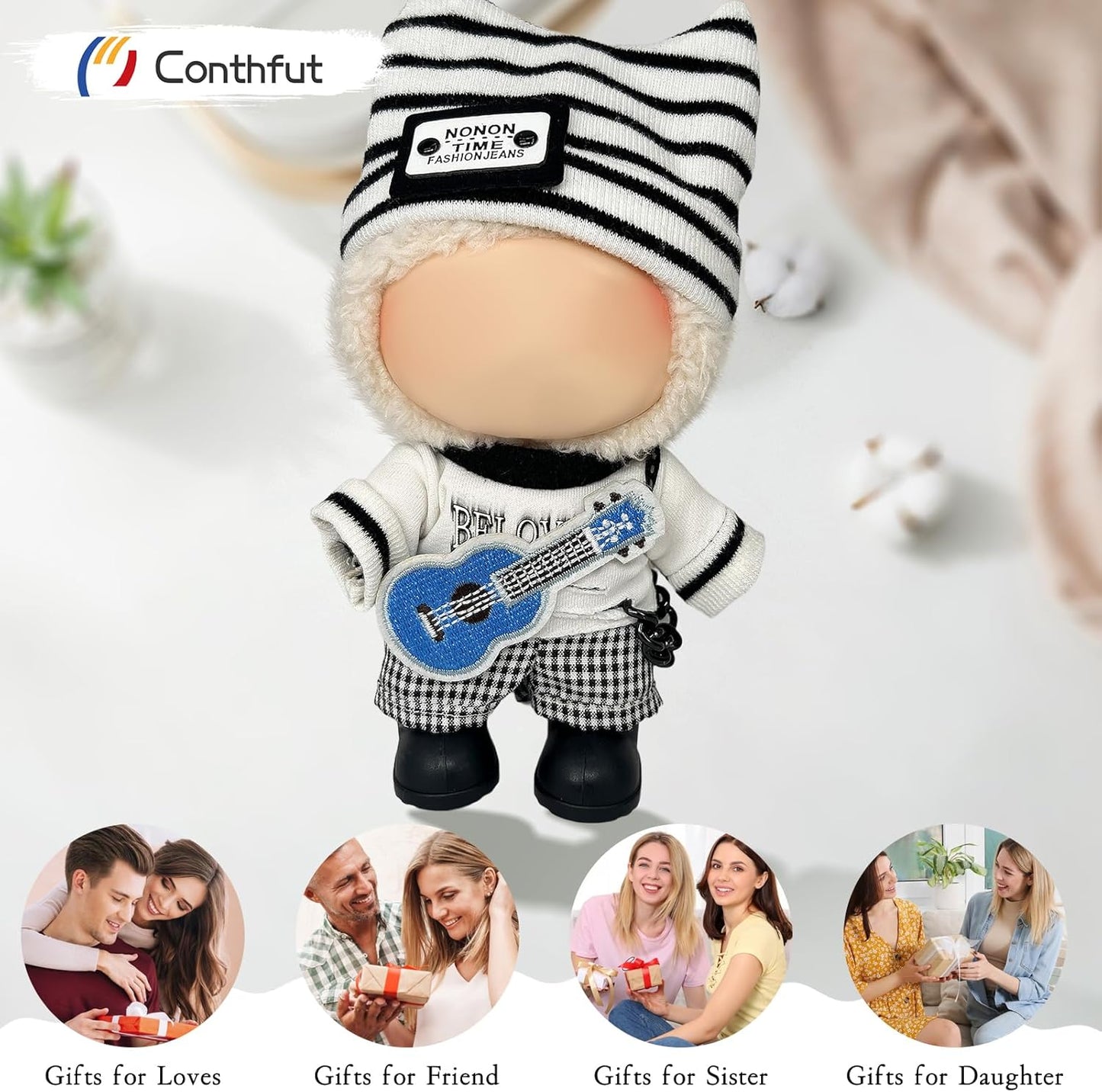 17cm/15cm Dolls Outfit Clothes Set,Accessories for Doll,Clothes Set for Dolls Dress Up (No Doll) (White+Black)