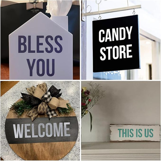 1 Inch Alphabet Letter Stencils for Painting - 42 Pack Letter and Number Stencil Templates with Signs for Painting on Wood, Reusable Numbers and Letters Stencils for Chalkboard Wood Signs & Wall Art
