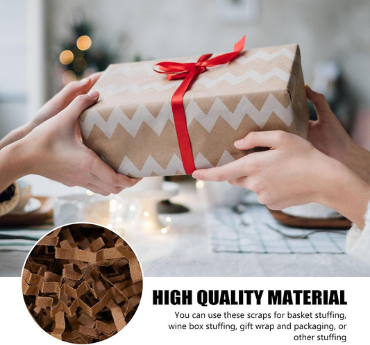 ZEBMOON 1 LB Brown Crinkle Cut Paper Shred Filler Great for Gift Wrapping, Basket Filling, Birthday, Wedding, Halloween, Thanksgiving, Christmas Day, New Year Party Decorations Filling Supplies